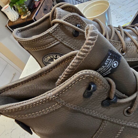 CONVERSE Men's Chuck Taylor All Star Equip Waterproof Leather BOOTS SZ 10 OLIVE - Picture 6 of 16